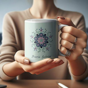 Mandala Doodles ist ein modernes türkisfarbenes Ro Kaffeetasse