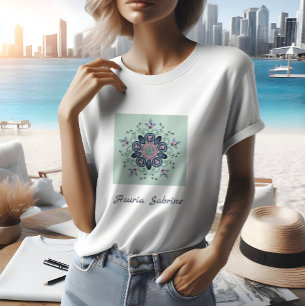 Mandala Doodles ist ein modernes türkisfarbenes Ro T-Shirt