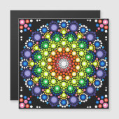 Mandala Dot Fraktal Retro Hippie Trippy Dots Card Magnetkarte (Vorne/Hinten)