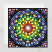 Mandala Dot Fraktal Retro Hippie Trippy Dots Einladung (Vorne/Hinten)