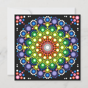 Mandala Dot Fraktal Retro Hippie Trippy Dots Einladung