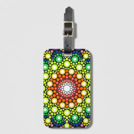 Mandala Dot Fraktal Retro Hippie Trippy Dots Gepäckanhänger