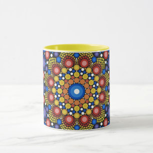 Mandala Dot Fraktal Retro Hippie Trippy Dots Tasse