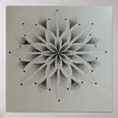 mandala dotwork modern zwart wit strak poster (Vorne)