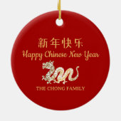 Mandala Dragon 2024 Chinesischer Neujahrsroter Keramik Ornament (Hinten)
