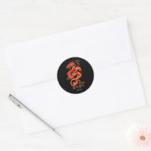 Mandala Dragon Black Chinese New Year Holiday Runder Aufkleber (Umschlag)