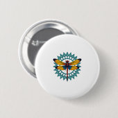 Mandala Dragonfly - Lotus Flower Insect Lover Ento Button (Vorne & Hinten)