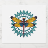 Mandala Dragonfly - Lotus Flower Insect Lover Ento Schaumweinetikett (Einzelnes Label)
