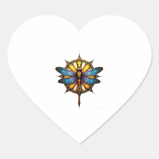Mandala Dragonfly Luminous Sacred Geometry Spiritu Herz-Aufkleber (Vorderseite)