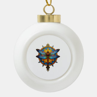 Mandala Dragonfly Luminous Sacred Geometry Spiritu Keramik Kugel-Ornament