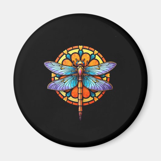 Mandala Dragonfly Luminous Sacred Geometry Spiritu Magnet (Vorne)