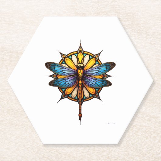 Mandala Dragonfly Luminous Sacred Geometry Spiritu Untersetzer (Vorderseite)