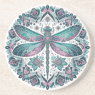 Mandala Dragonfly Sandstone Untersetzer