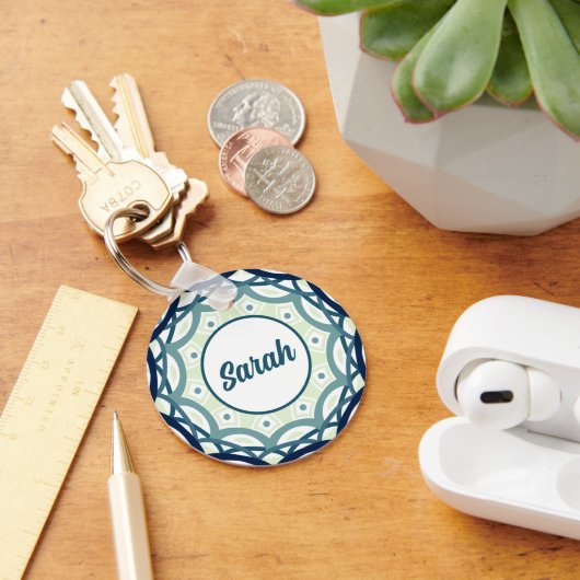 Mandala Dream (grau/grün) Schlüsselanhänger (Schreibtisch)