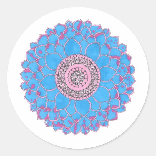 Mandala-Druck Runder Aufkleber (Vorderseite)