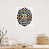 Mandala Egg - Intricate Boho Floral Design Poster (Küche)
