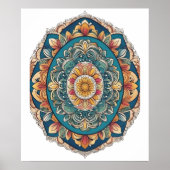 Mandala Egg - Intricate Boho Floral Design Poster (Vorne)