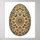 Mandala Egg - Intricate Boho Floral Design Poster (Vorne)