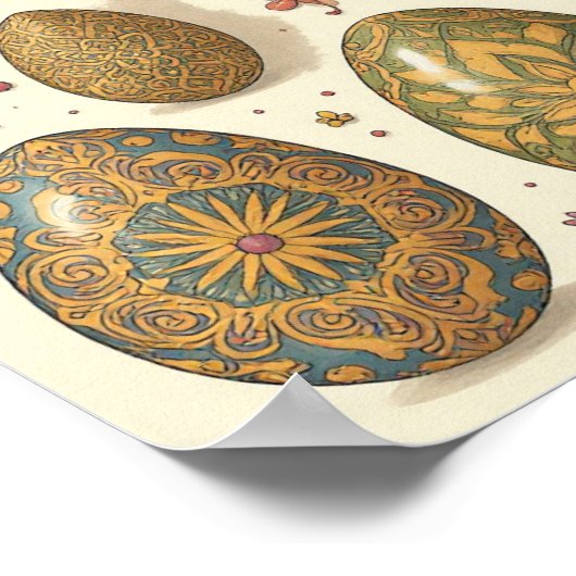 Mandala Egg - Intricate Boho Floral Design Poster (Ecke)