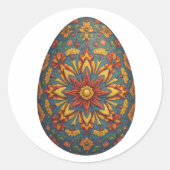 Mandala Egg - Intricate Boho Floral Design Runder Aufkleber (Vorderseite)