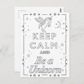 Mandala-Einhorn-Farbkarte Postkarte (Vorne/Hinten)