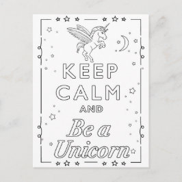 Mandala-Einhorn-Farbkarte Postkarte