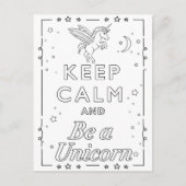 Mandala-Einhorn-Farbkarte Postkarte (Vorderseite)