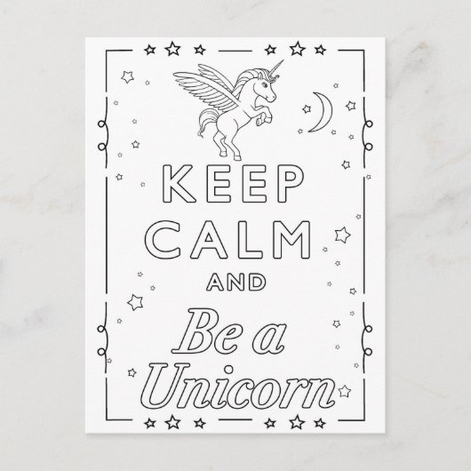 Mandala-Einhorn-Farbkarte Postkarte (Vorderseite)