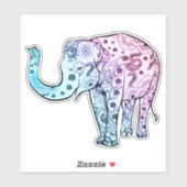 Mandala-Elefant Aufkleber (Blatt)