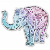 Mandala-Elefant Aufkleber (Vorderseite)