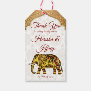 Mandala Elefant Indische Gastgeschenk Hochzeit Geschenkanhänger