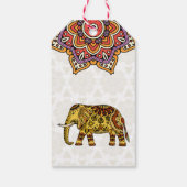 Mandala Elefant Indische Gastgeschenk Hochzeit Geschenkanhänger (Rückseite)