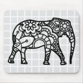 Mandala-Elefanten-Raster-Mauspad Mousepad (Vorne)