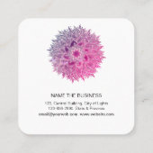 Mandala Elegant Boho Paisley Pink Piazza della Rif Quadratische Visitenkarte (Rückseite)