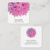 Mandala Elegant Boho Paisley Pink Piazza della Rif Quadratische Visitenkarte (Vorne/Hinten)