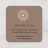 Mandala Elegante Massage Therapie Lotus Yoga Lehre Quadratische Visitenkarte (Rückseite)