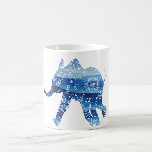 Mandala Elephant Art White 325 ml Klassische Tasse (Mittel)