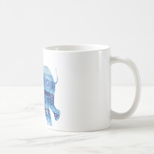 Mandala Elephant Art White 325 ml Klassische Tasse (Rechts)
