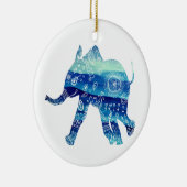 Mandala Elephant Batic Art Circle Ornament (Rechts)