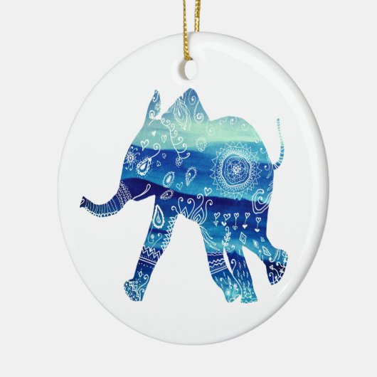 Mandala Elephant Batic Art Circle Ornament (Links)