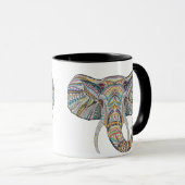 Mandala Elephant Coffee Tasse (VorderseiteRechts)