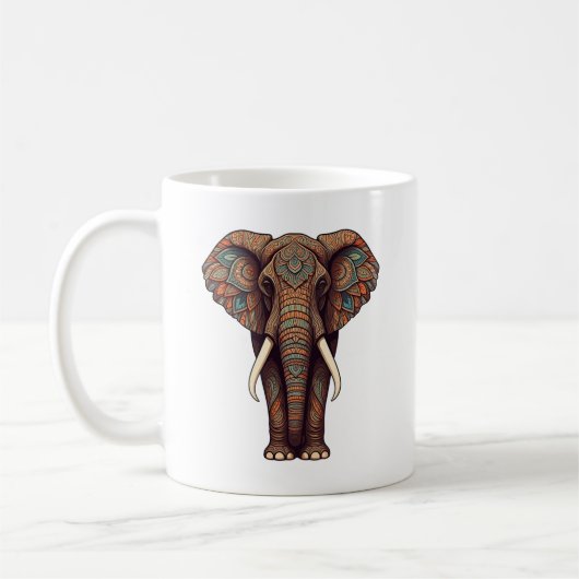 Mandala Elephant Design Tasse (Links)