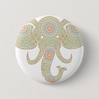 Mandala Elephant Head Design Button