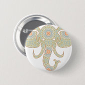 Mandala Elephant Head Design Button (Vorne & Hinten)