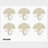 Mandala Elephant Head Design Runder Aufkleber (Blatt)