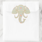 Mandala Elephant Head Design Runder Aufkleber (Tasche)