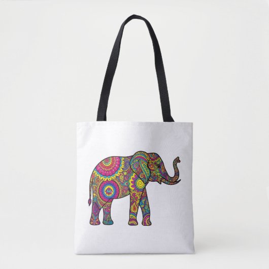 Mandala Elephant Tote Bag Tasche (Vorderseite)