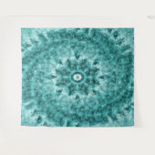 Mandala en Turquoise.... Wandteppich (Vorderseite (Horizontal))