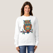 Mandala Eule Sweatshirt (Vorne ganz)