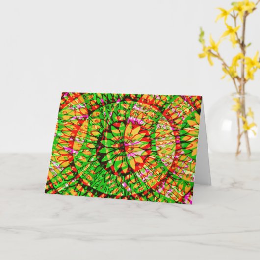 Mandala Explosion Abstrakt Art Note Card Karte (Gelbe Blume)